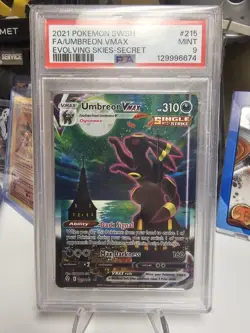 2021 Pokemon SWSH FA UMBREON VMAX Evolving Skies-Secret PSA 9!!!!!! - Image 1