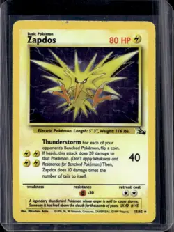 1999 Pokemon Fossil Zapdos #15/62 - Image 1