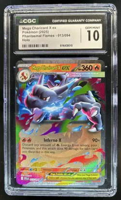 2025 Pokemon Phantasmal Flames Mega Charizard X ex Double Rare #013/094 CGC 10 - Image 1