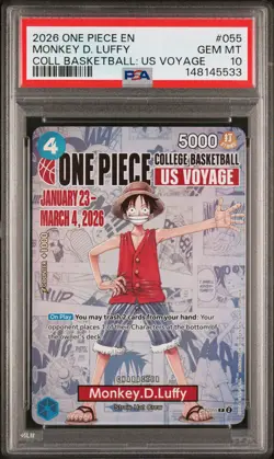 One Piece PSA 10 Monkey D Luffy Promo 2026 P-055 College Basketball English - Image 1