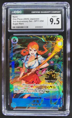 2025 ONE PIECE JAPANESE NAMI SUPER RARE 3RD ANNIVERSARY OP11-054 CGC 9.5 A PT - Image 1