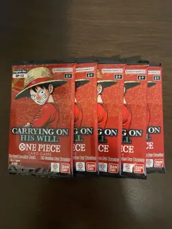 One Piece Carrying On His Will OP-13 Five 5 Booster Packs Lot English B - Image 1