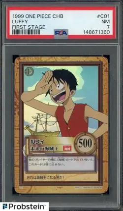 1999 One Piece CHB First Stage #C01 Luffy PSA 7 NM - Image 1