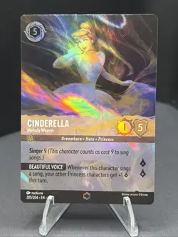 Disney Lorcana Cinderella Melody Weaver Enchanted Foil Rare Ursula’s Return - Image 1