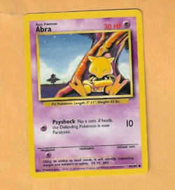 Abra 43/102 Base Set Common Pokemon Card Unlimited WOTC MP-HP - Image 1