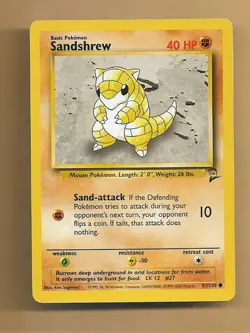 SANDSHREW - Base Set 2 - 91/130 - Common - Pokemon Card - Unlimited Edition NM - Image 1