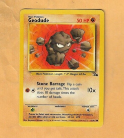 GEODUDE Fossil 47/62 Unlimited WOTC Pokemon Card 1999 - Image 1