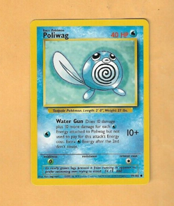 Pokemon Card Poliwag - 59/102 Base Set Common Unlimited LP-NM - Image 1
