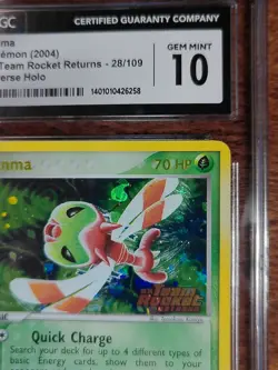 CGC 10 Yanma Reverse Holo 28/109 Ex Team Rocket Returns 2004 Pokemon Card - Image 4