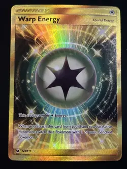 Warp Energy - 123/111 - Pokemon Crimson Invasion Sun & Moon Secret Rare Card NM - Image 1
