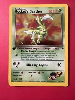 Rocket's Scyther 013/132 Gym Heroes 1st Edition Holo Pokemon Cards - Image 1