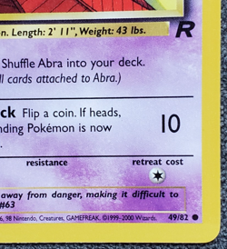 1st Edition Abra - Team Rocket - #49/82 - Vintage Pokemon Card 2000 WOTC - Image 4