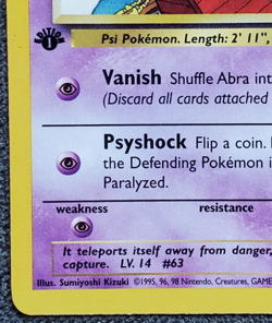 1st Edition Abra - Team Rocket - #49/82 - Vintage Pokemon Card 2000 WOTC - Image 5