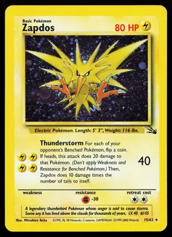Zapdos 15/62 Cosmos Holo Fossil Pokemon Card - Image 1
