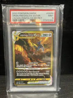 PSA 9 2023 Pokemon Crown Zenith Dialga VStar Gold GG69/GG70 Graded TCG Card. - Image 1