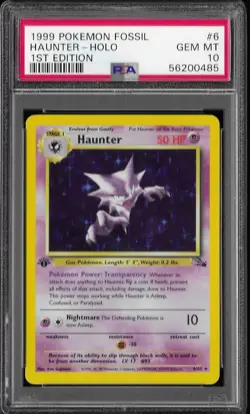 1999 Pokemon Fossil #6 Haunter 1st edition Holo PSA 10 GEM MINT card 6/62 - Image 1