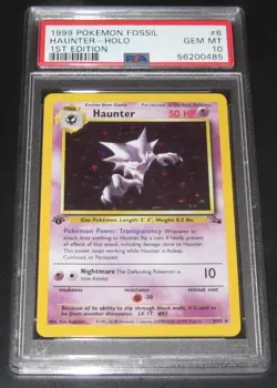 1999 Pokemon Fossil #6 Haunter 1st edition Holo PSA 10 GEM MINT card 6/62 - Image 3