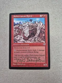 GOLD SIGNED UNPLAYED Subterranean Spirit Mirage Magic MTG JOHN BOLTON Edh Cube - Image 1