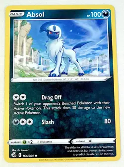 Pokemon Absol Trading Card 164/264 - Image 1