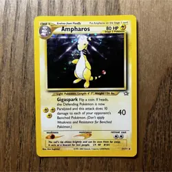 Pokemon Ampharos Neo Genesis SWIRL Holo Rare Unlimited Card 1/111 English NM - Image 1