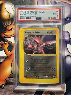 2003 Pokemon ~ Best of Game Winner Promo ~ Rocket's Scizor #4 ~ PSA 9 MINT - Image 1