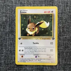 Pokemon Card Eevee 55/82 Team Rocket First Edition LP - Image 1