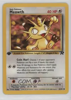 Meowth 1st Ed. Pokemon Team Rocket #62 2000 - Image 1