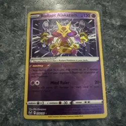 Pokemon Radiant Alakazam Radiant Rare SWSH12: Silver Tempest 059/195 NM - Image 1