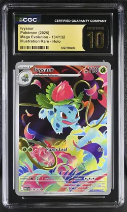 Pokemon Ivysaur 134/132 Illustration Rare Mega Evolution - CGC 10 PRISTINE - Image 1