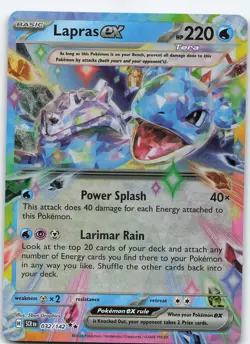 Lapras ex - 032/142 Double Rare Holo SV07: Stellar Crown NM Pokemon - Image 1