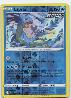 Lapras 054/264 SWSH08: Fusion Strike Uncommon Reverse Holo MP Pokemon TCG - Image 1