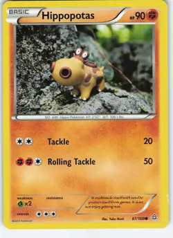 Hippopotas 87/160 XY - Primal Clash Common Normal MP Pokemon - Image 1