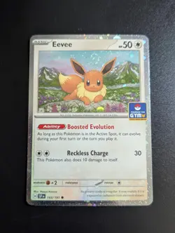 Pokemon TCG Gym Stamp Promo Eevee Surging Sparks SSP 143/191 Cosmo Holo Mint - Image 1