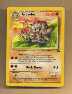 Pokemon Graveler 37/62 Fossil Set Uncommon Pokemon - Image 1