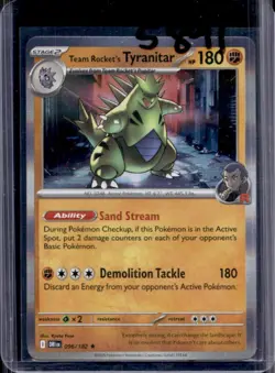 2025 Pokemon Destined Rivals Team Rocket's Tyranitar #096/182 - Image 1
