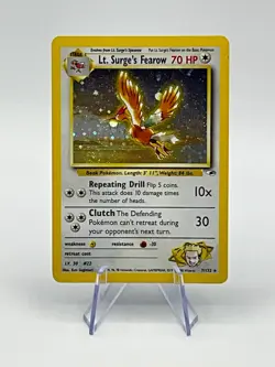 Lt. Surge’s Fearow Holo 07/132 Gym Heroes Pokemon Vintage WOTC - Image 1