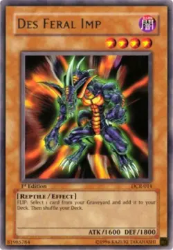 Yugioh! Des Feral Imp - DCR-014 - Rare - 1st Edition Near Mint, English - Image 1