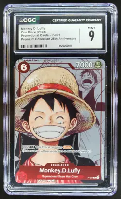 2022 One Piece Premium Card 25th Anniversary Monkey D. Luffy Promos CGC 9 A PT - Image 1