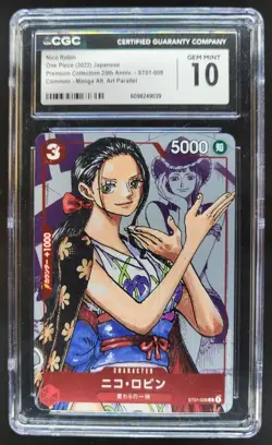 2025 ONE PIECE JAPANESE 25TH ANNIV NICO ROBIN MANGA ALT ART ST01-008 CGC 10 PT - Image 1