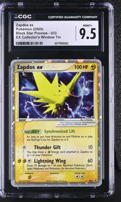 CGC 9.5 Zapdos ex 2005 Black Star Promos 033 Holo MINT+ Pokemon Card - Image 1