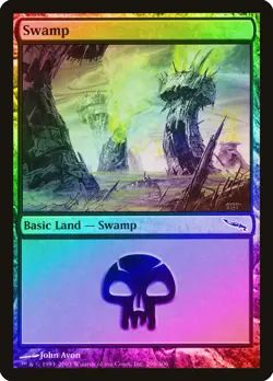 Swamp (298) FOIL Mirrodin HEAVILY PLD Basic Land MAGIC GATHERING CARD ABUGames - Image 1