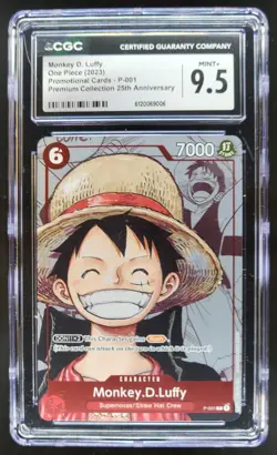 2022 One Piece Premium Card 25th Anniversary Monkey D. Luffy Promos CGC 9.5 A PT - Image 1