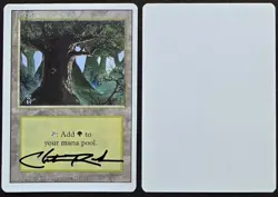 RARE SIGNED MtG Magic Christopher Rush _ Revised Artist Proof _ FOREST -B _1/50! - Image 1
