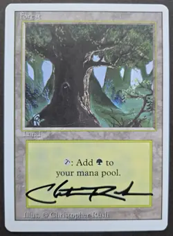 RARE SIGNED MtG Magic Christopher Rush _ Revised Artist Proof _ FOREST -B _1/50! - Image 2