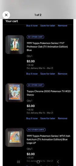1999 Topps Pokemon Series 1 #TV1 Lot -5 Cards - Image 5