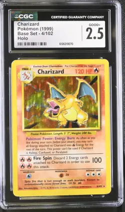 CGC 2.5 Charizard 1999 Base Set 4/102 Holo Pokemon Card - Image 1