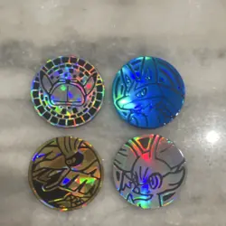 Nintendo Pokemon TCG Flip Coins Eevee Lucario Rowlet Litten Holofoil Lot of 4 - Image 1