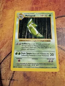 Shadowless Metapod | Base Set 54/102 | Vintage WOTC Gen 1 Pokemon - Image 1