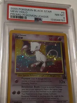 2000 POKEMON PROMO BLACK STAR POKEMON LEAGUE #9 MEW HOLO PSA 8 Vintage W/Swirl - Image 1
