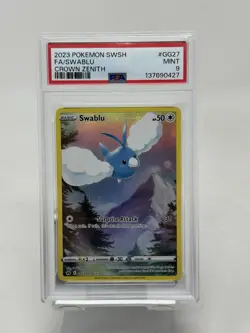 2023 Pokemon Sword & Shield Full Art Swablu Crown Zenith #GG27/GG70 PSA MINT 9 - Image 1